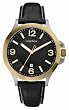 Nautica A20029G Gents Brushed Silver & Gold 3 Hand Movement Watch With Black Croco Pattern Leather Strap