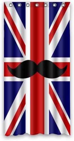 Waterproof Bathroom the Union Jack Flag Mustache Shower Curtain (36" x 72" )