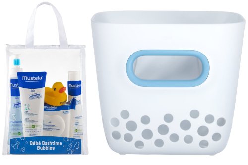 Mustela Bebe Bathtime Bubbles Kit with Bath Storage Bin