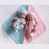 Mini La Newborn 9.5" Real Boy Blue Blanket Caucasian Berenguer Doll - Assorted Faces
