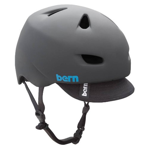Bern Bern Brentwood Summer Helmet with Zipmold Foam - Matte Grey Squid w/ Visor - 8 S - 54 - 55.5
