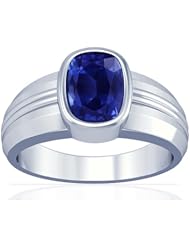 Platinum Cushion Cut Blue Sapphire Solitaire Ring
