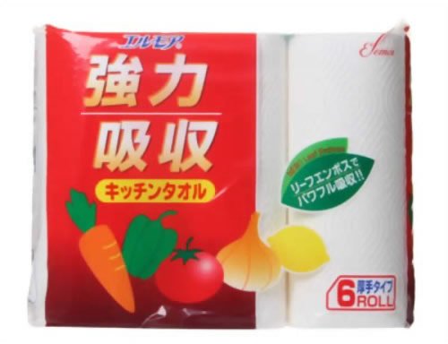 エルモア 強力吸収キッチンタオル 6ロール
