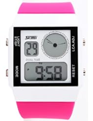 nisex LCD Display Silicone Band Quartz Movement Jelly Women Watch for Girls SK-183