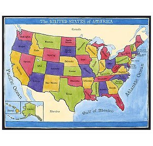 Map of the U.S. Wall Mural Set