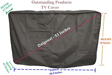 Weather Resistant &amp; Lined Protective Outdoor Television Cover For VIZIO D50U-D1 - 50" Class (49.5" Diag.) - LED - 2160p - Smart - 4K Ultra HDTV - BLACK