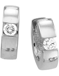 14K White Gold Diamond Hoop Earrings - 0.20 Ct. -- LIFETIME WARRANTY