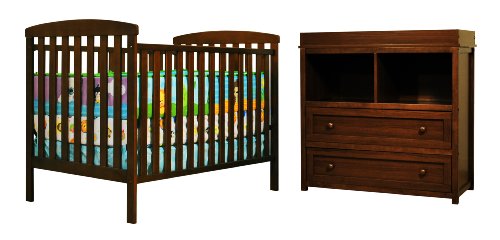 Athena Leila 2 Piece Nursery Set, Espresso