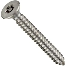 Plain 18-8 Stainless Steel Tamper Resistant Sheet Metal Screw, USA Made, Flat Head, Tamper Resistant Pin-In-Star Drive