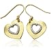 Yellow Gold Overlay Sterling Silver Cut-Out Heart Earrings