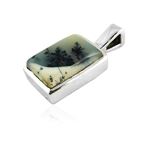 Shankar Silvex, Natural Dendrite opal Stone, Silver Pendant For Women &amp; Girls