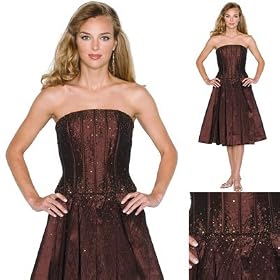 Formal Evening Gown. Strapless Cocktail Dress for Prom, Party, Wedding by Sean Collection (50080)