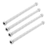 uxcell ベローズ管　ジャバラチューブ　配管ホース　シルバートーン　ステンレス鋼　スパイラル形状　給湯用　4個　30㎝のロング