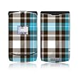 Turquoise Plaid Design Protective Skin Decal Sticker for Motorola RAZR V3xx Cell Phones