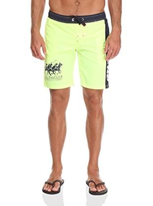 Geographical Norway Short Quatroporte (Amarillo Flúor / Azul Marino)