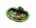 Smart Solar/Smart Solar 22300R01 Solar Powered Ceramic Frog Water Feature. Green Glazed Ceramic