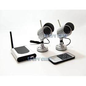 2.4GHz Wireless All-weather Daynight Two Infrared Camera Video Audio Monitoring System...Plug-n-Play...Pocket Size...9V Battery clip for Mobile video surveillance...Take it to your vacation.