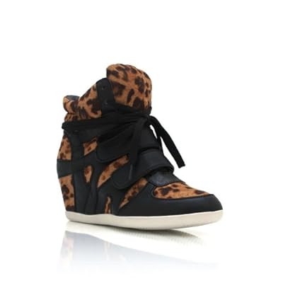 Amazon : Leopard Print Sneaker Wedges : Lace Up Wedge Sneakers ...