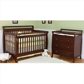 Amelia 4-in-1 Convertible Crib Nursery Set in Cherry
