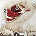 Christmas Cards - Charity Pack of 8 - Flying Santa