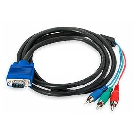 1.5m VGA to 3 RCA Component Cable for PC Laptop HD TV