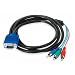 1.5m VGA to 3 RCA Component Cable for PC Laptop HD TV