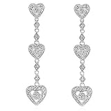 10K White Gold Accented Heart Earrings