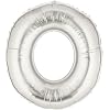 A Giant Jumbo 40" Foil Number 0 Balloon - Flat in Silver