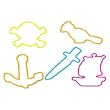 Zanybandz Pirates Crackerz Glow in the Dark Collectable Rubber Wrist Bands, 24 Per Pack