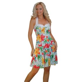White Print Designer Sundress by Jax Couture