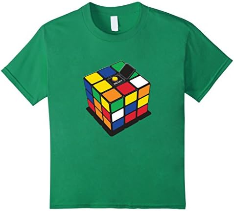 Kids Rubiks Cube Reset Button Logo Graphic T Shirt 12 Kelly Green