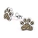 925 Sterling Silver Cat Dog Pawprint Paw Print Earrings with Swarovski Cystals - Nickel Free GIFT BOXED