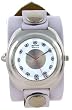 Disc Silver Vinyl Record Trendy Design Round Steel White Bubble Case Punk Music White Leather Band Wrist Watch