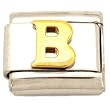 "B" Italian Charm Gold Plated 9mm