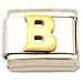 "B" Italian Charm Gold Plated 9mm