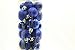 20 Holiday Time Mini Shatterproof Satin Shiny and Glitter Finish Bulb Christmas Ornaments (Dark Blue)