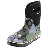 Bogs Women's Classic Mid Jardin Rain Boot,Black,7 M US