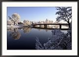 Winter Scene on the River Lagan Belfast, the Heaviest Snowfall in 18 Years, December 2000 Places Framed Photographic Poster Print by Mirrorpix, 35x26