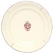 Ceramic Pottery Charger With Crimson Red Crest Design 11.5"D