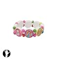 SG PARIS BIJOUX FANTAISIE BRACELET ELASTIQUE ENFANT MATIERES NATURELLES BOIS MULTICOULEUR