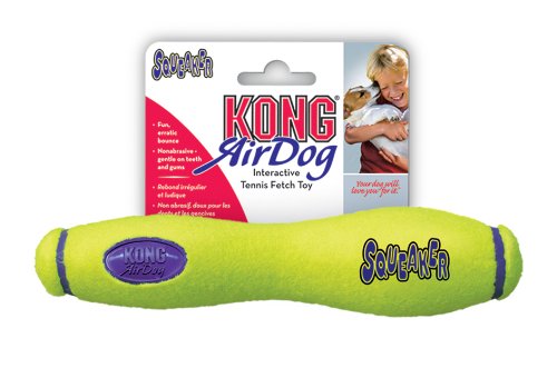 KONG Air Dog Squeaker Stick Dog Toy, Medium, Yellow