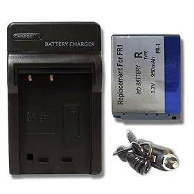 Battery + Charger + Car Plug for Sony CyberShot DSC-P150 DSC-P200 NP-FR1