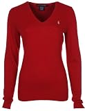 Ralph Lauren - Pull en cachemire pour femmes - col en V - Rouge