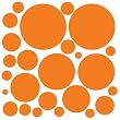 36 Totally Orange Polka Dot Wall Decor Peel and Stick Wall Stickers