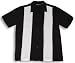 Cubavera Men's Black and White 1950's Retro Panel Notch Sleeve Cuff Button Down Shirt