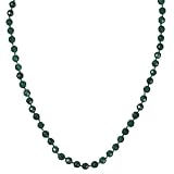 14k Yellow Gold 6mm Faceted Malachite Beaded Necklace, 17