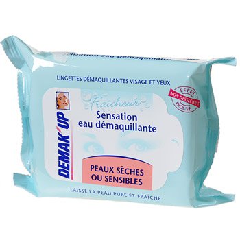  Lingettes demaquillantes Demak'up visage et yeux Peaux seches sensibles x25