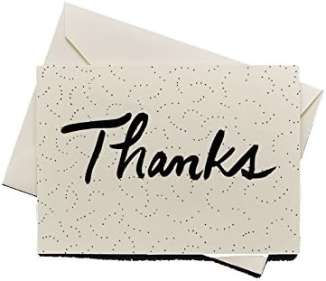 "Brushstroke" Amercian Made Thanks Notecards - 12 Folded Notes and Envelopes