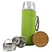 Pekoe Tree Tea Tumbler - Naturally Infuse Water with Delicious Loose Leaf Tea, Fruit & Juice - Comes with Bonus Gift Soft Neoprene Case - Slim Double Walled Glass Bottle comes w/ No Leak Bamboo Lid