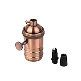 【ノーブランド品】高品質　ヴィンテージ　電球ホルダー　ランプホルダー　スイッチ付き アンティークコッパー